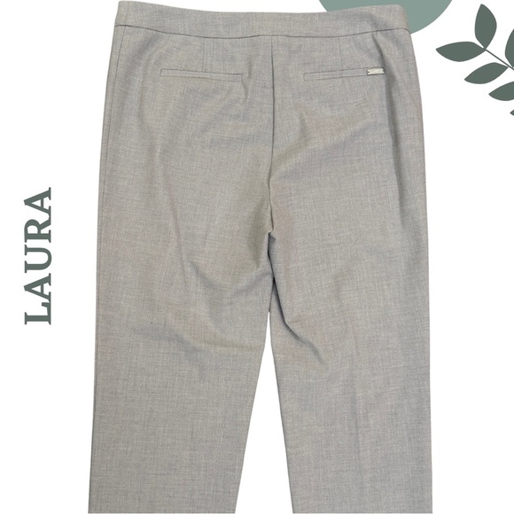 Laura Stretch Slim-Leg Dress Pants Ligh Grey Zipper Front - Size 10 - Picture 4 of 6